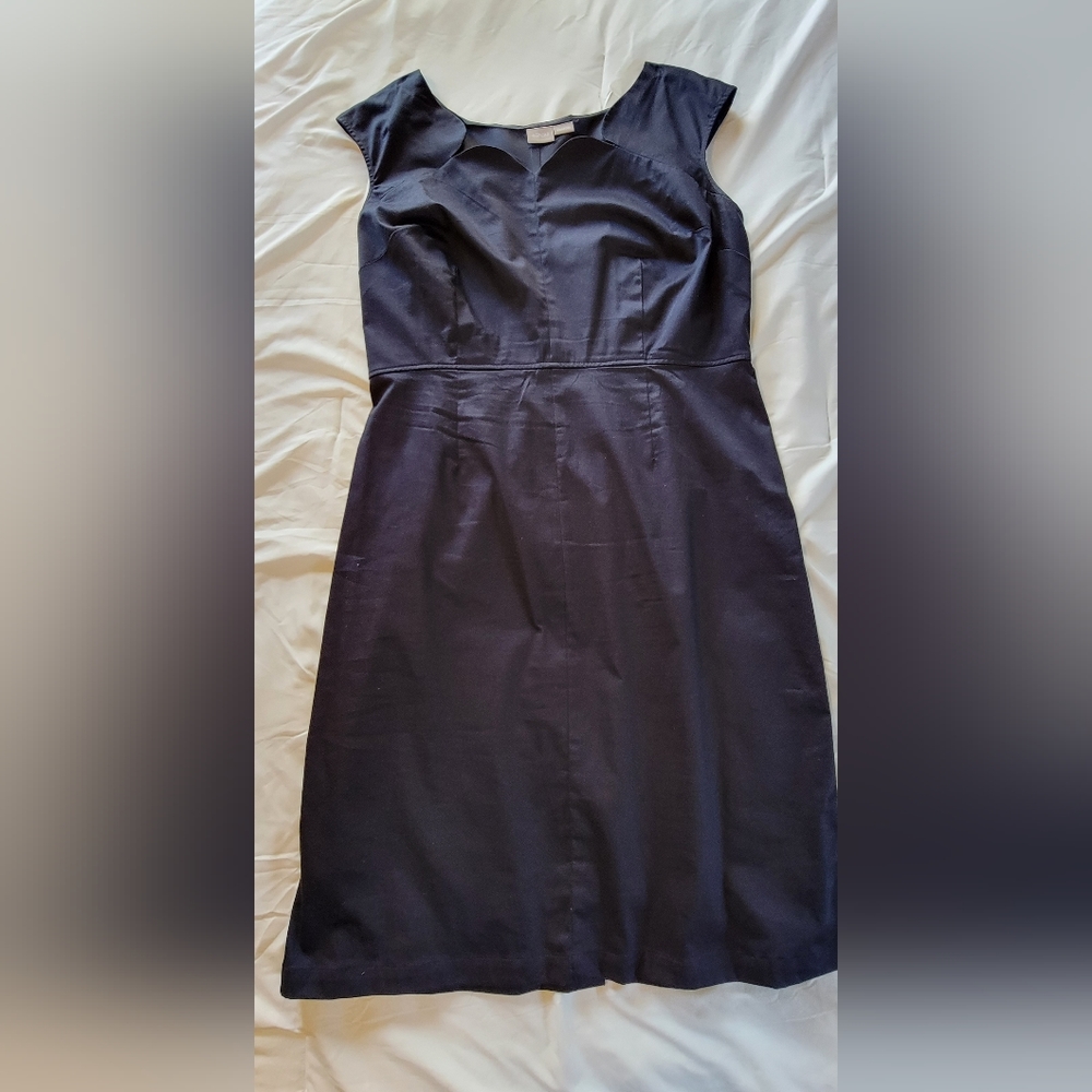 eShakti navy sateen sheath dress size 18